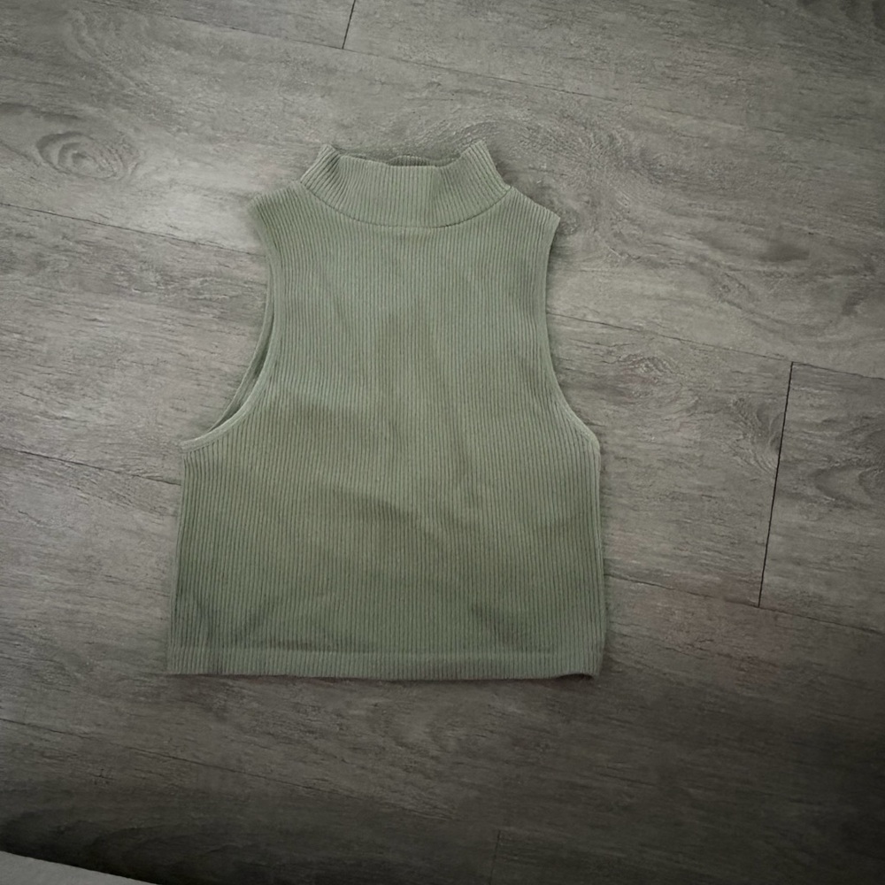 Zara Sage Ribbed Tank Top